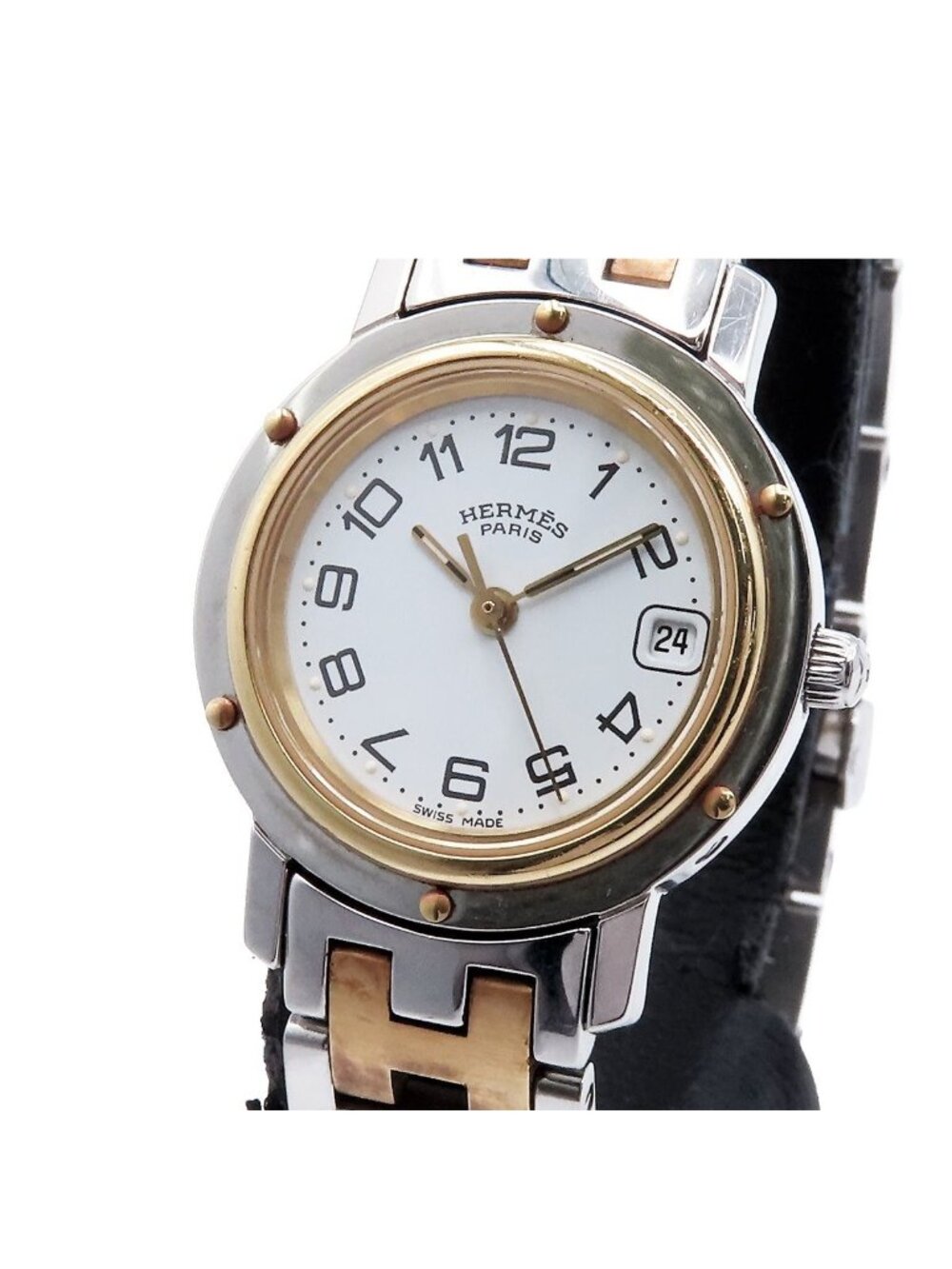 Hermes Clipper CL 4.220 White Stainless Steel Watch Quartz - Picture 1 of 9